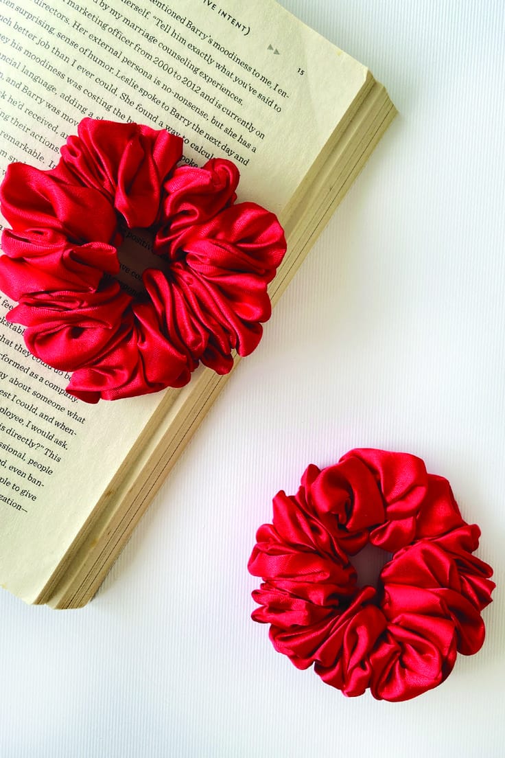 Red Satin Scrunchie
