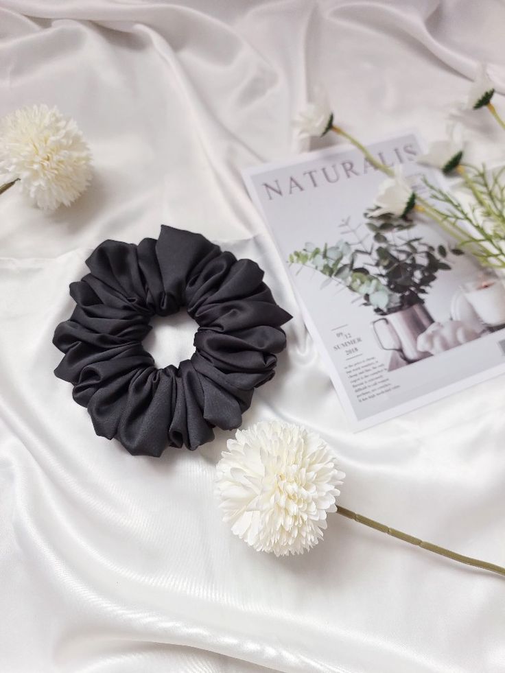 Black Satin Scrunchie