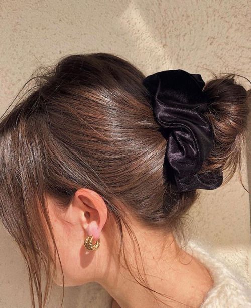 Black Satin Scrunchie photo 2