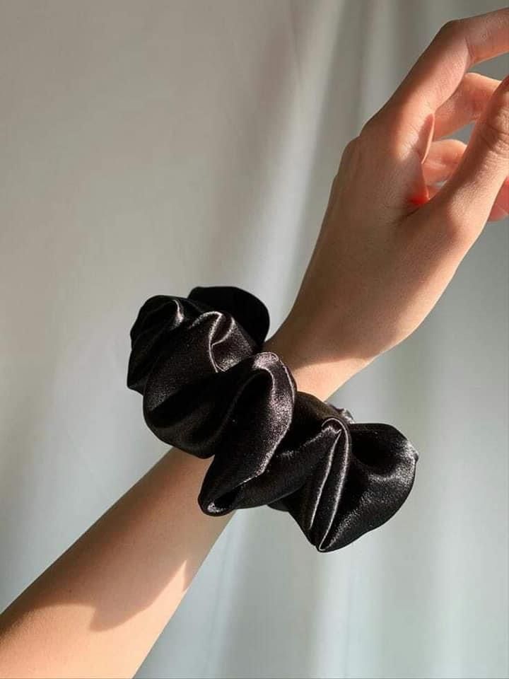 Black Satin Scrunchie photo 3