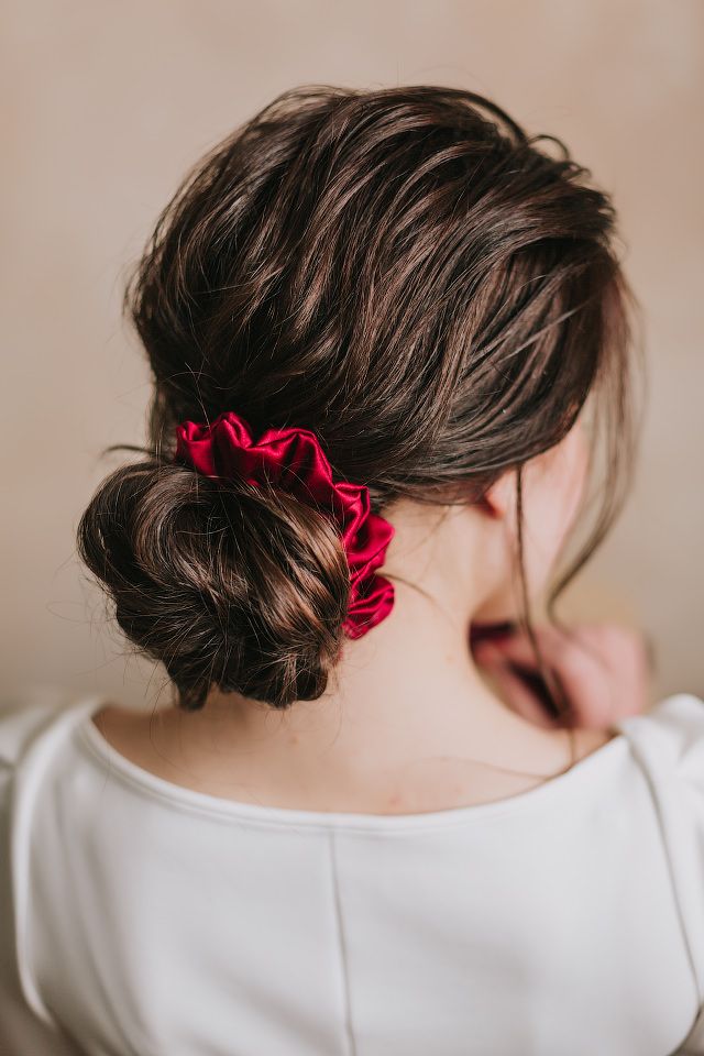 Red Satin Scrunchie photo 2