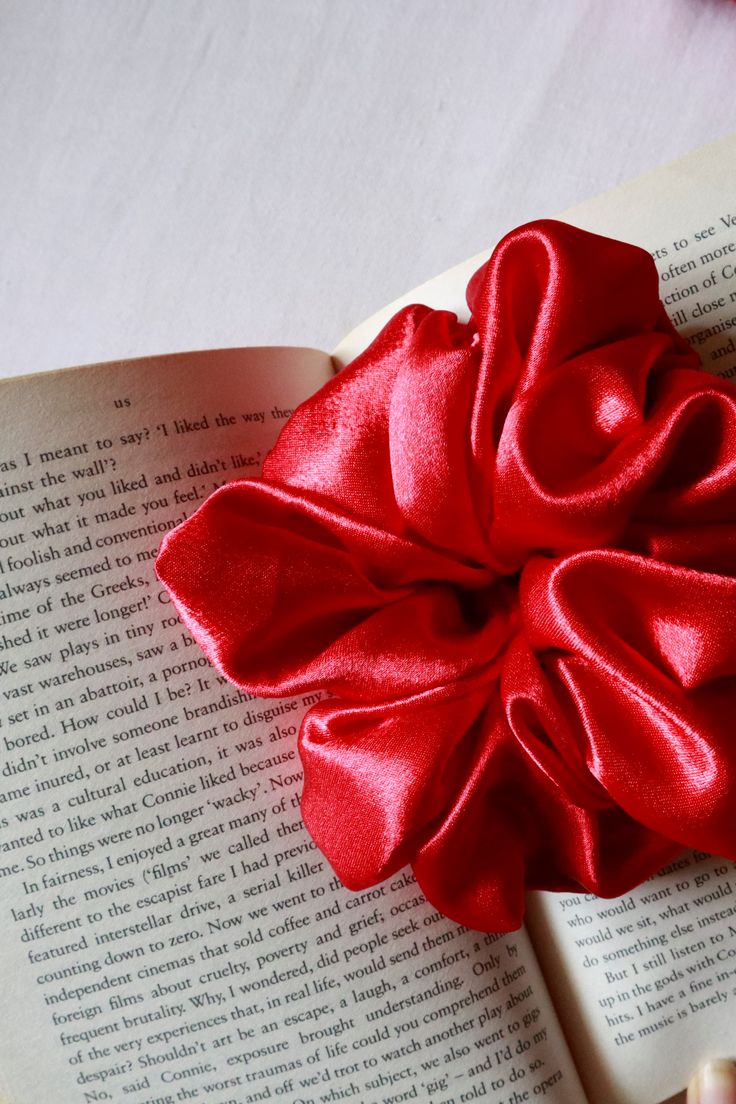 Red Satin Scrunchie photo 3