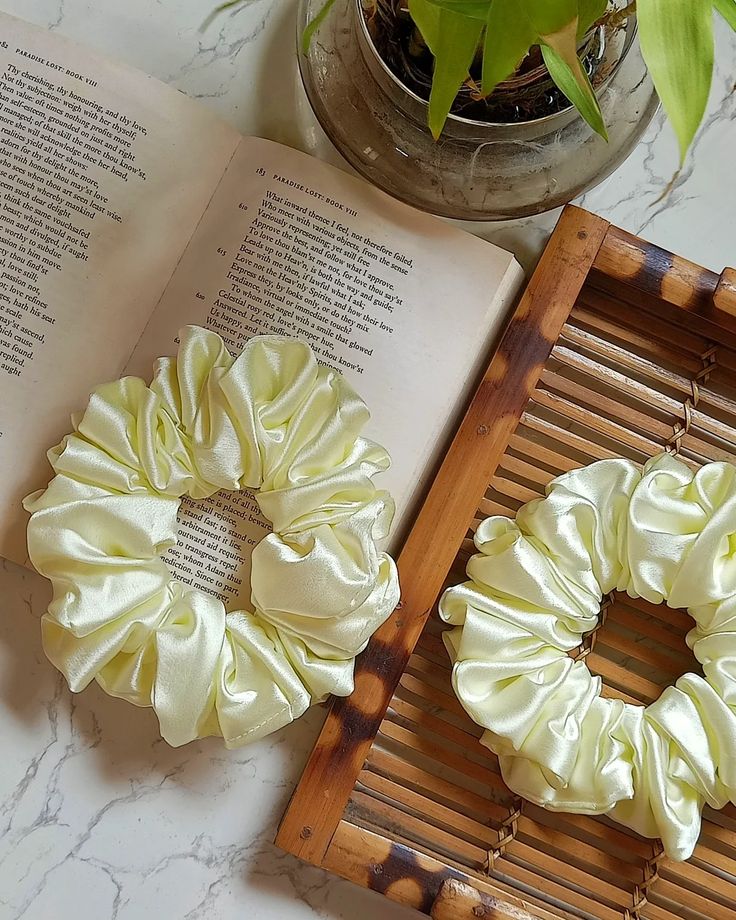 Buttercream Satin Scrunchie photo 2