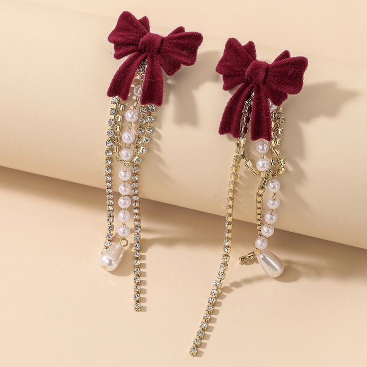 Velvet Bow Drip Earrings photo 3