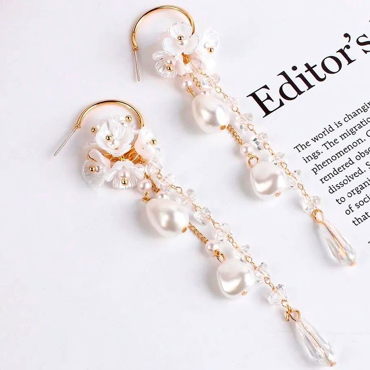 Ivory Blossom Cascade Earrings