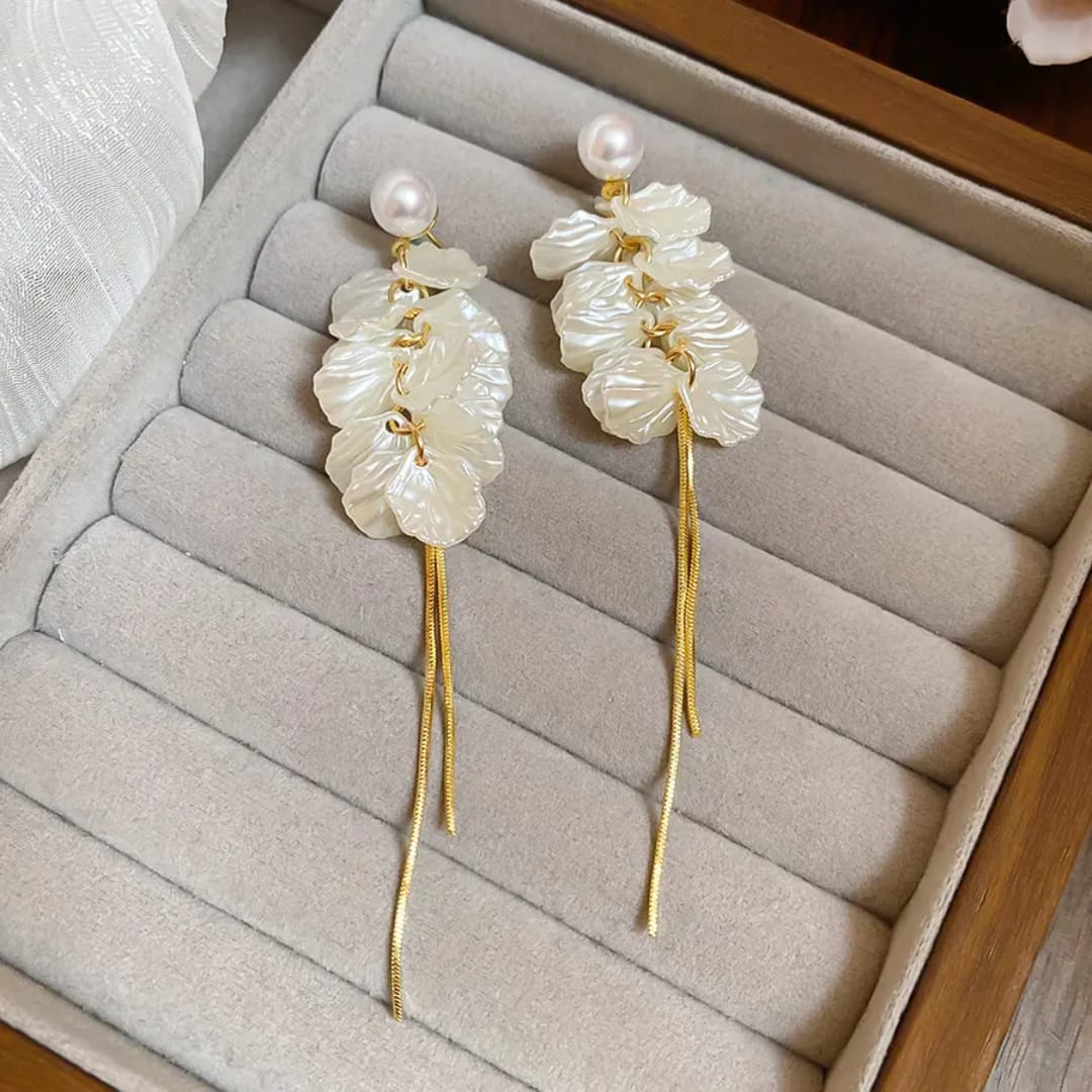 Ivory Shell Cascade Earrings
