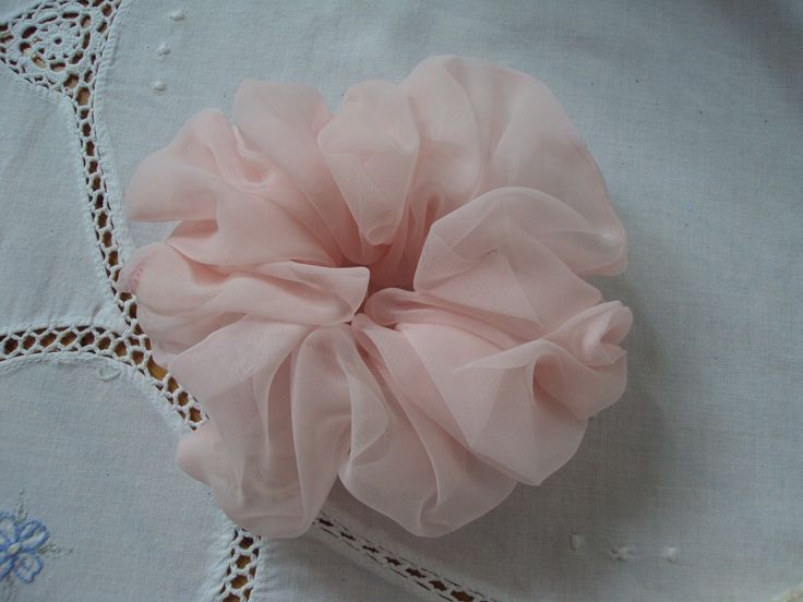 Powder Pink Organza Scrunchie