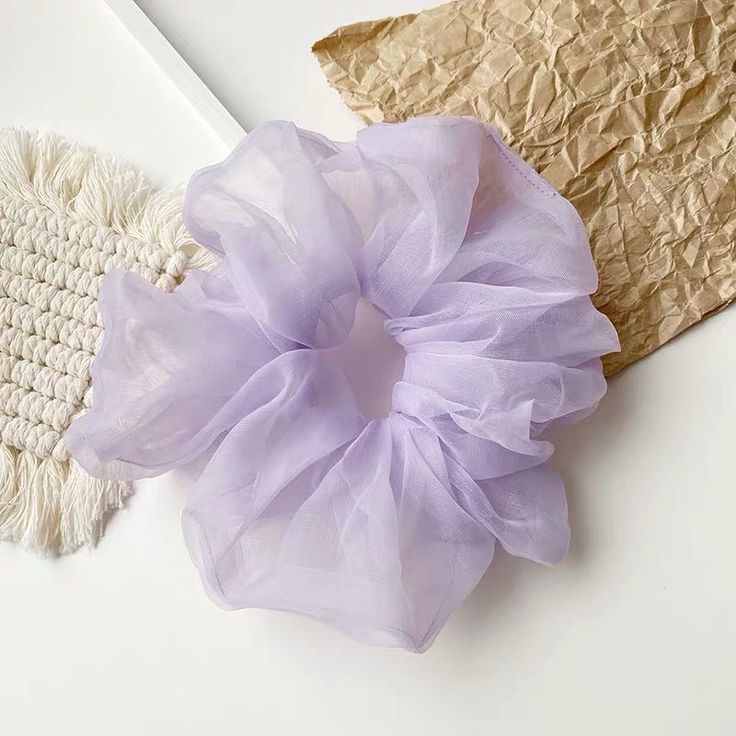 Lilac Mist Organza Scrunchie