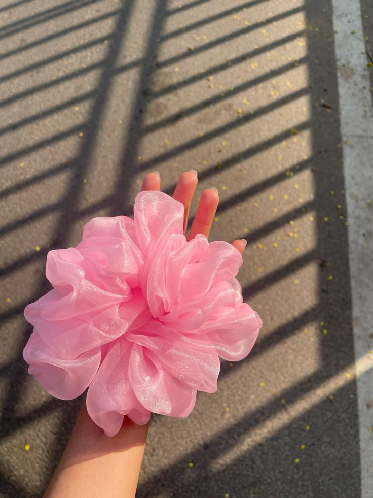 Cotton Candy Pink Organza Scrunchie