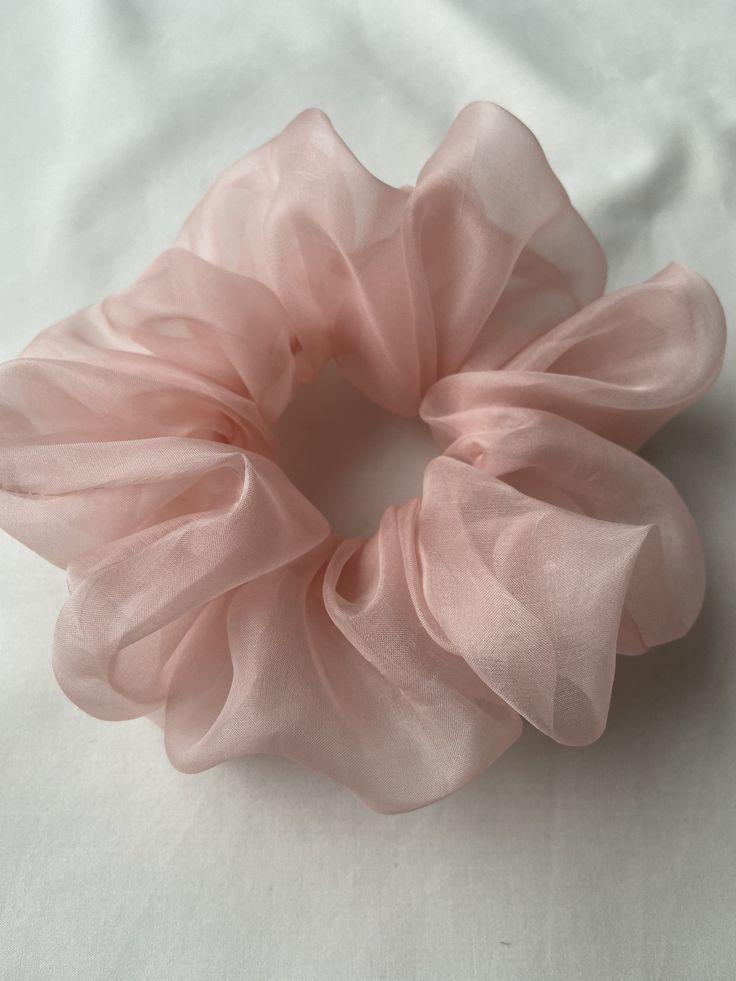 Powder Pink Organza Scrunchie photo 2