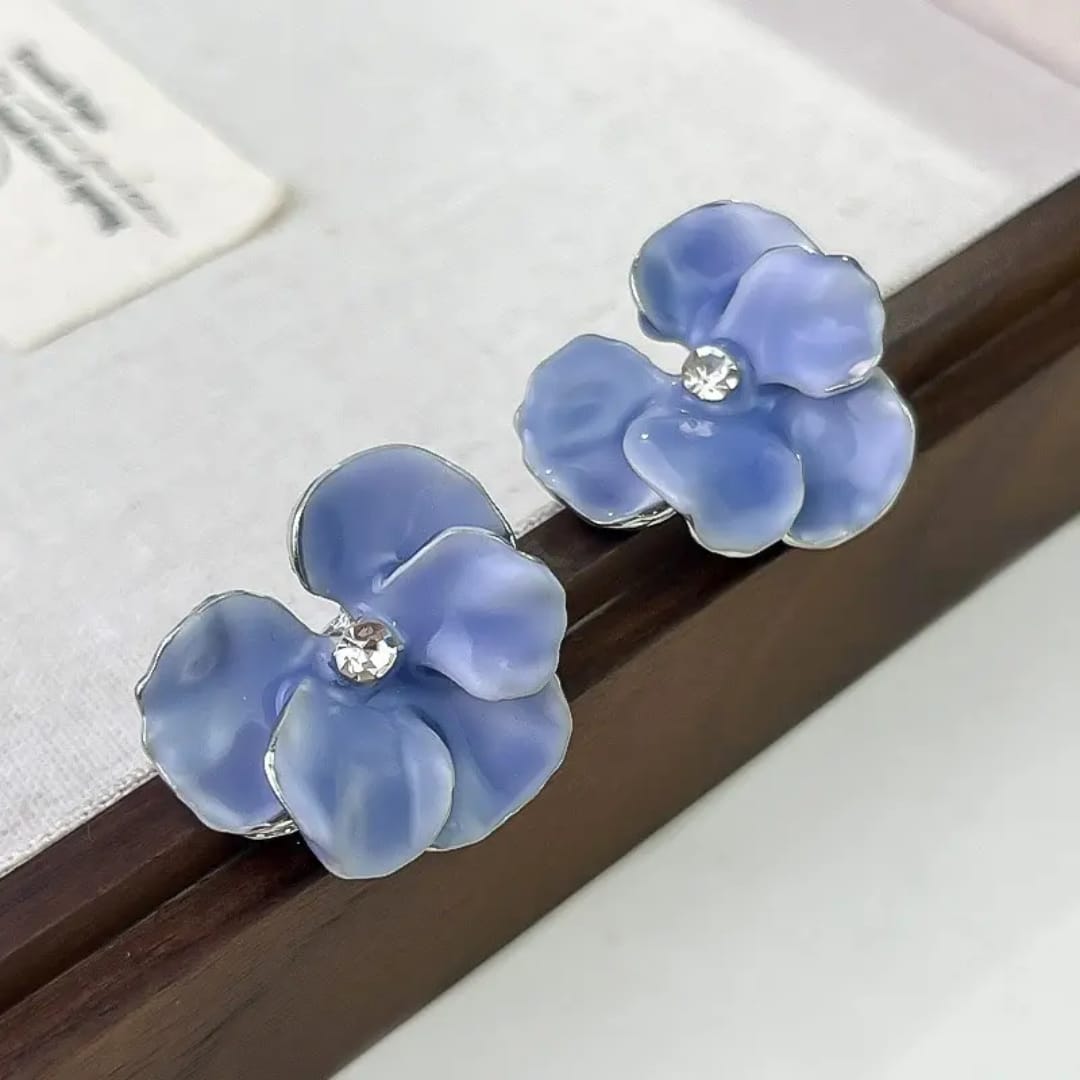 Azure Bloom Ice Blue Petal Studs photo 2