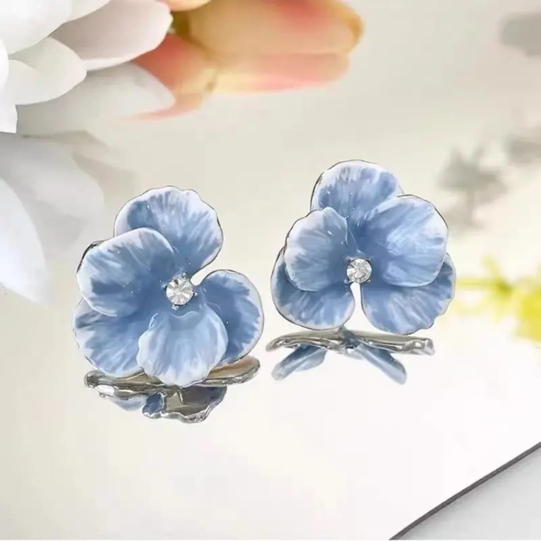 Azure Bloom Ice Blue Petal Studs photo 3