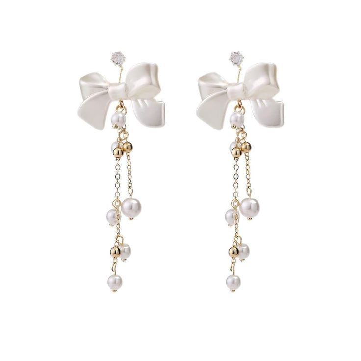 Pearl Bow Cascade Earrings photo 2