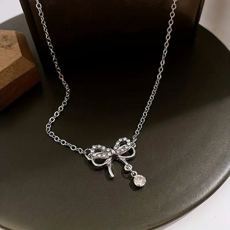 Ruban Diamanté Bow Necklace