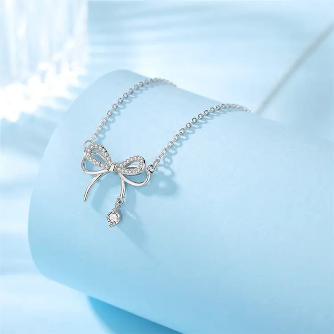 Ruban Diamanté Bow Necklace photo 3