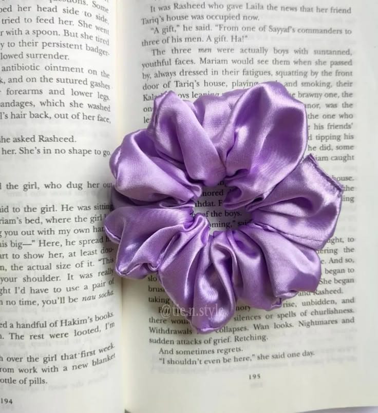 Lavender Satin Scrunchie