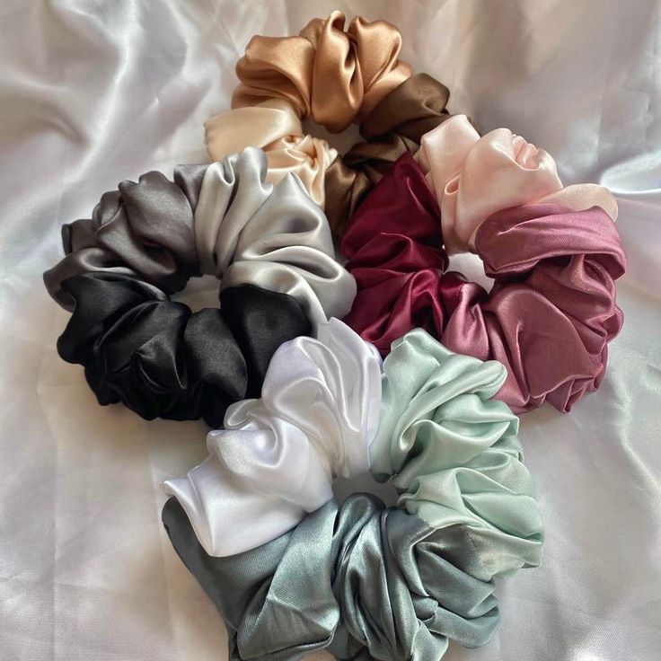 Aylin Rosée Luxe Satin Scrunchie Set