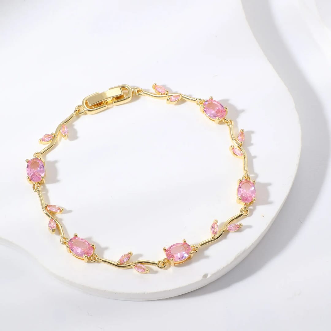 Aylin Aurore Rose CZ Bracelet — Stainless steel Anti-Tarnish with 18k PVD Plating