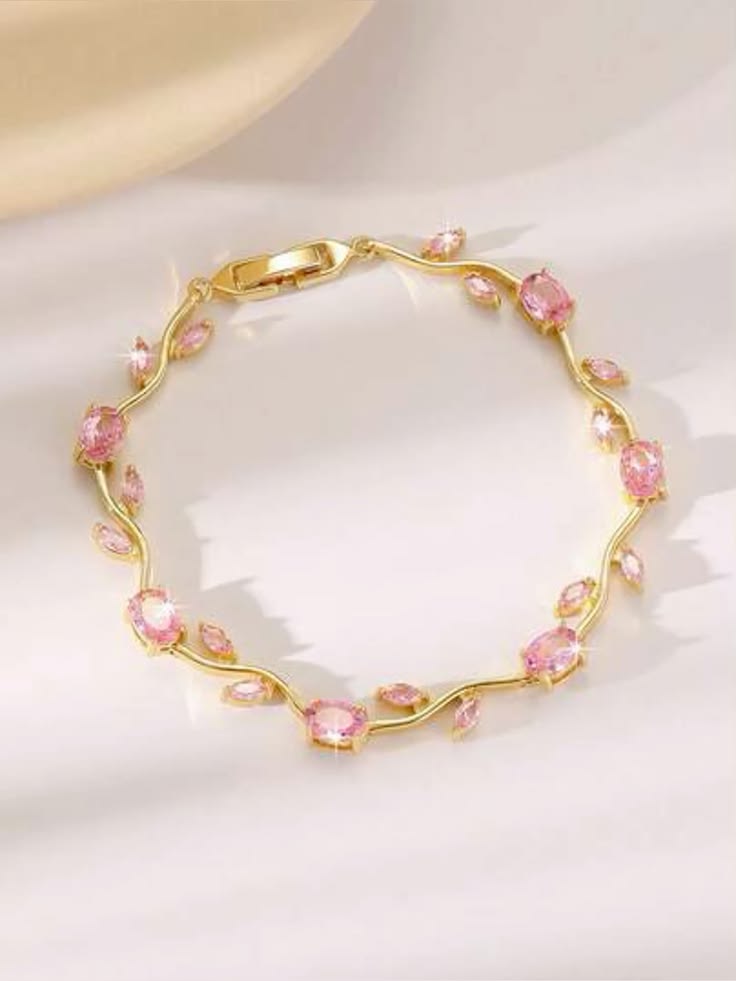 Aylin Aurore Rose CZ Bracelet — Stainless steel Anti-Tarnish with 18k PVD Plating photo 2