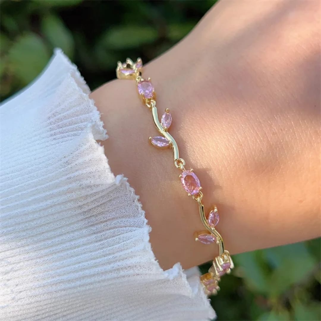 Aylin Aurore Rose CZ Bracelet — Stainless steel Anti-Tarnish with 18k PVD Plating photo 3