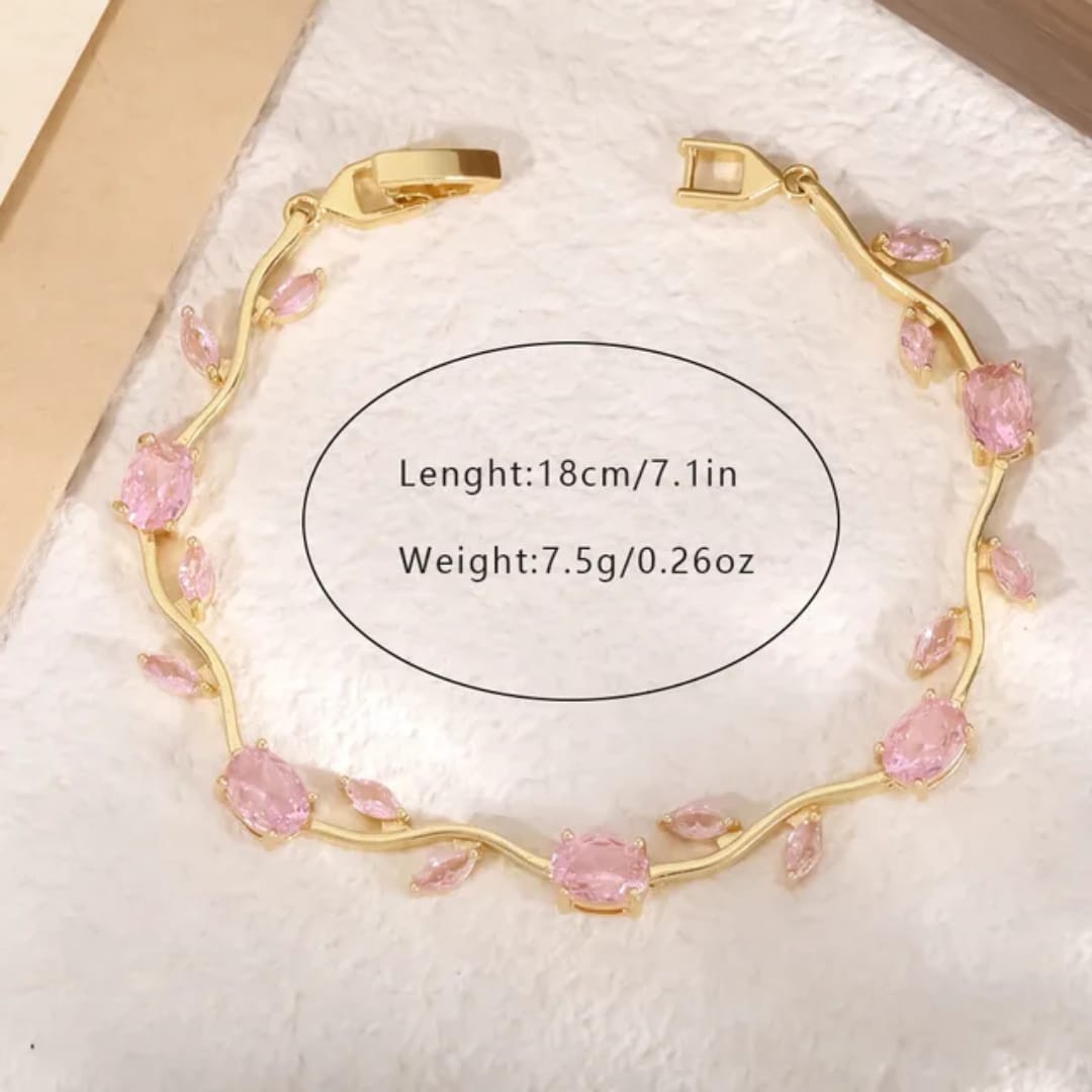 Aylin Aurore Rose CZ Bracelet — Stainless steel Anti-Tarnish with 18k PVD Plating photo 4