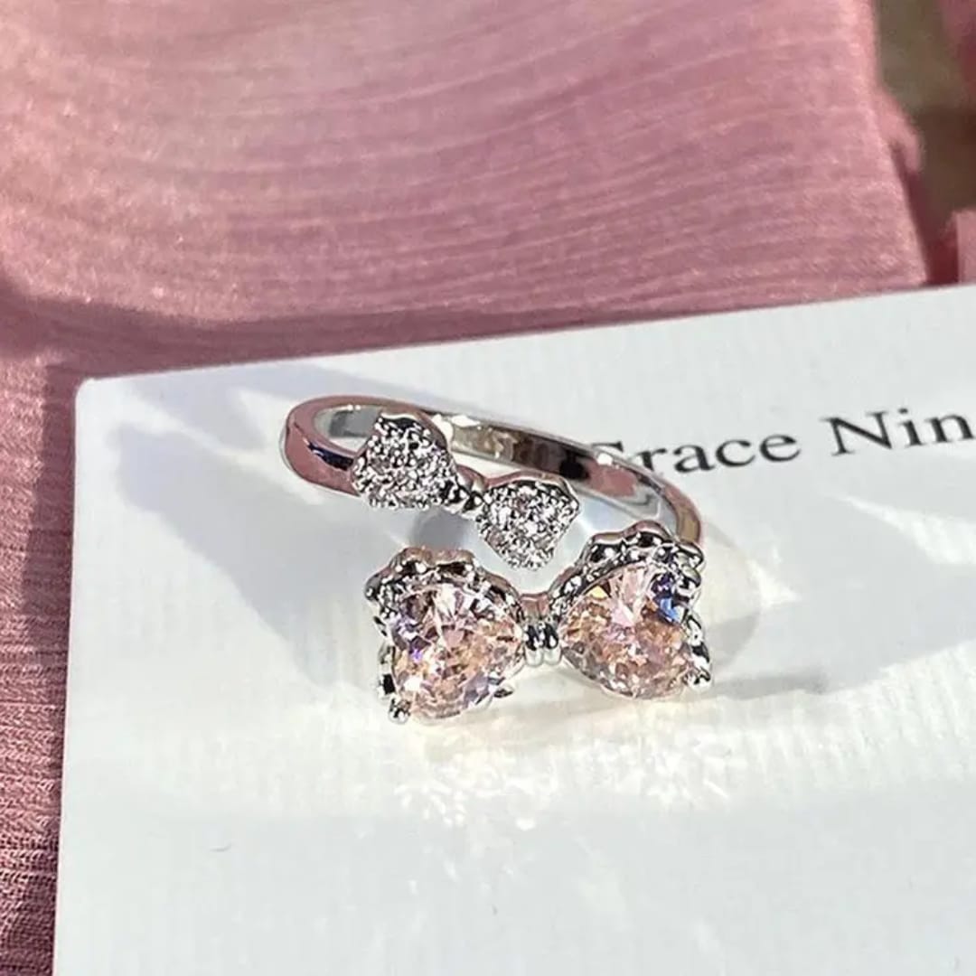 Aylin — Chérie Bow CZ Adjustable Ring photo 2