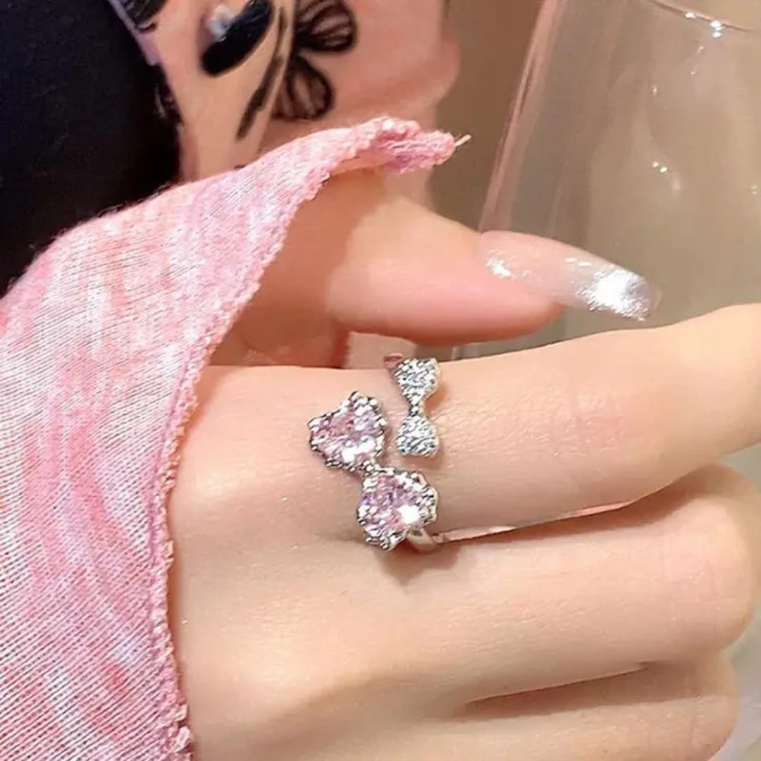 Aylin — Chérie Bow CZ Adjustable Ring photo 3