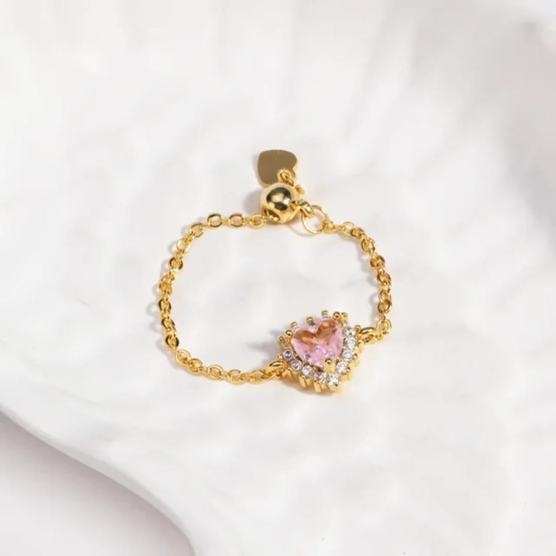 Aylin Pink Radiance CZ Ring — Anti-Tarnish, Stainless steel with 18k Gold PVD plated. photo 7