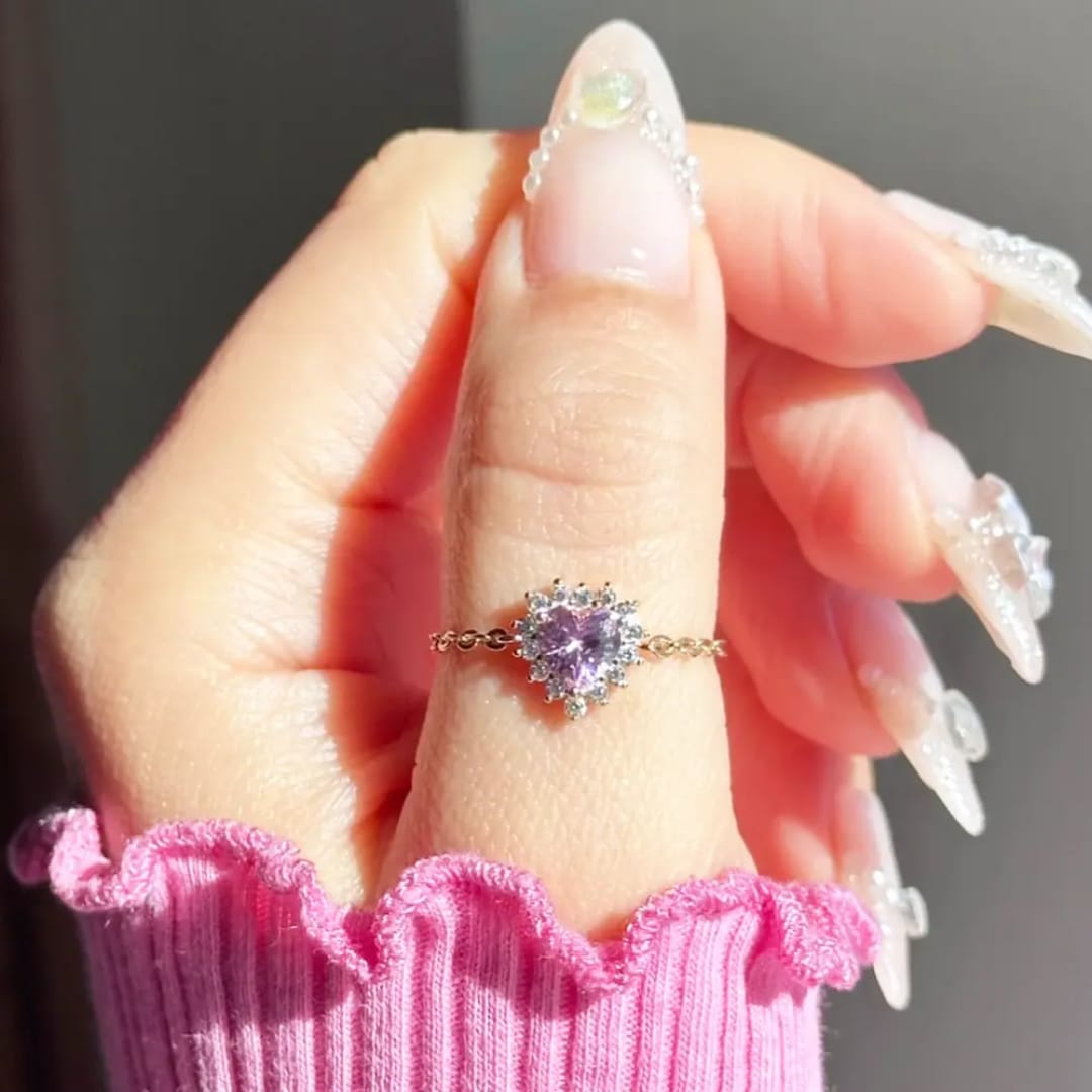 Aylin Pink Radiance CZ Ring — Anti-Tarnish, Stainless steel with 18k Gold PVD plated. photo 6