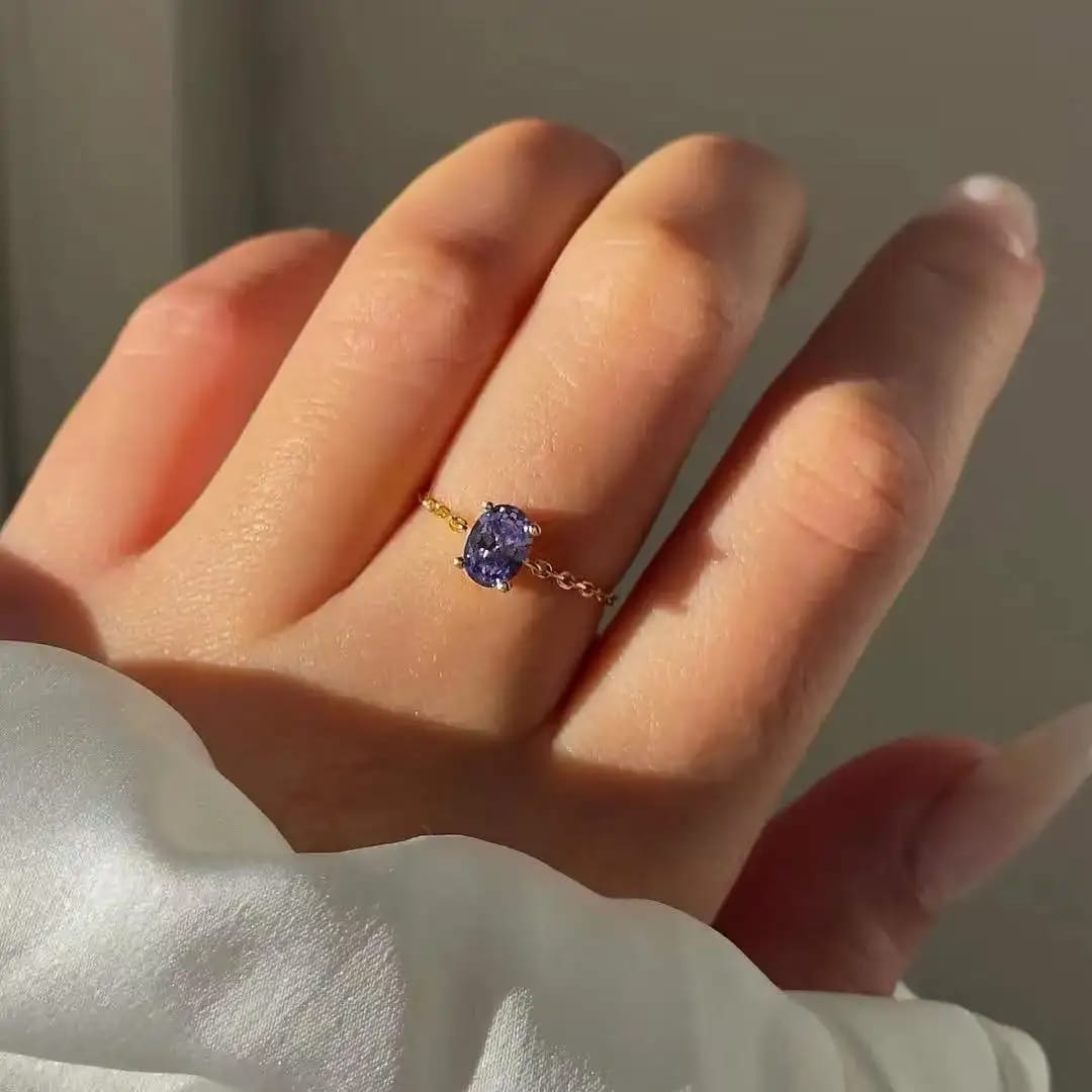 Aylin Luméra Amethyst Whisper Ring- Anti Tarnish 18k PVD plated