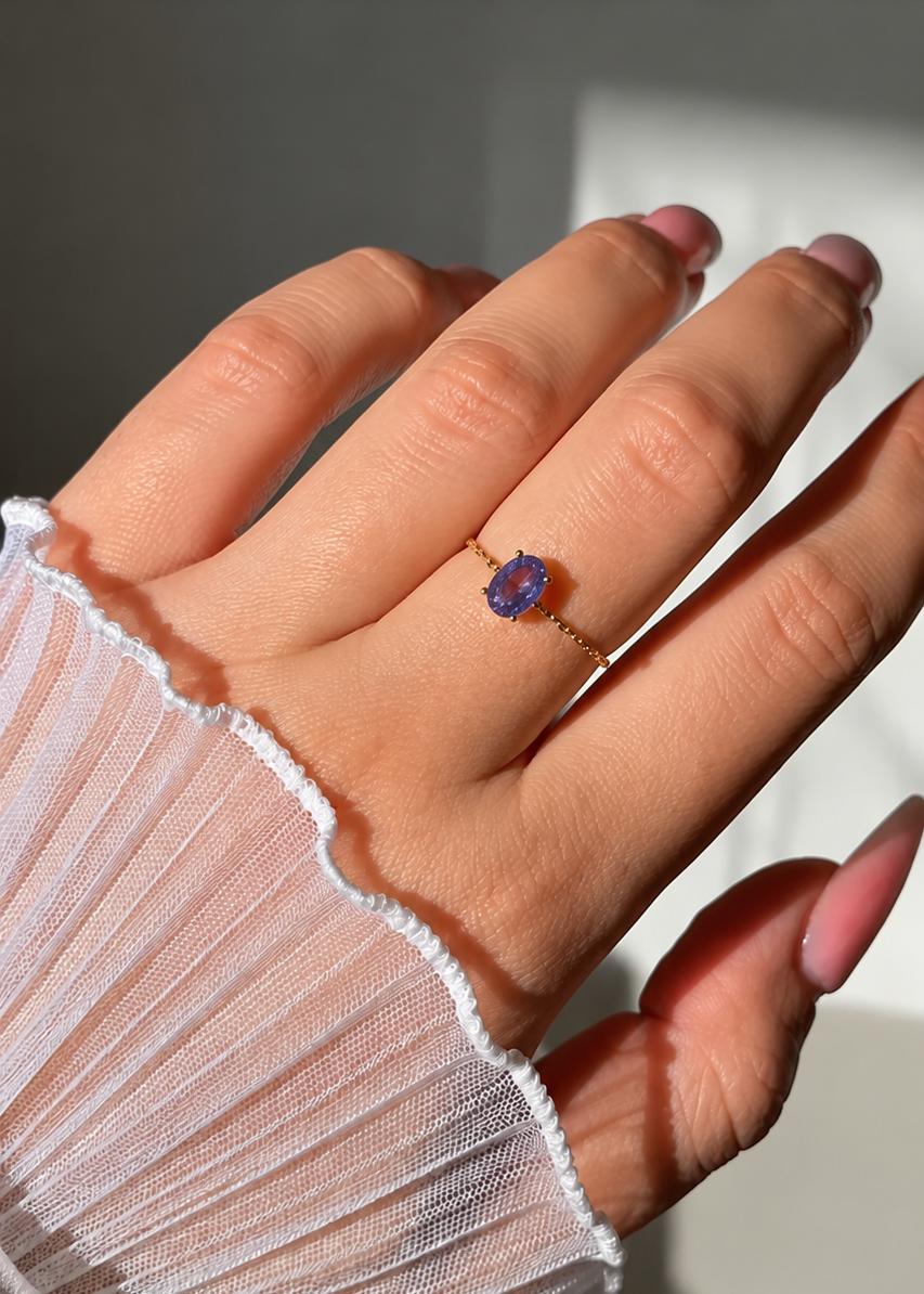 Aylin Luméra Amethyst Whisper Ring- Anti Tarnish 18k PVD plated photo 4
