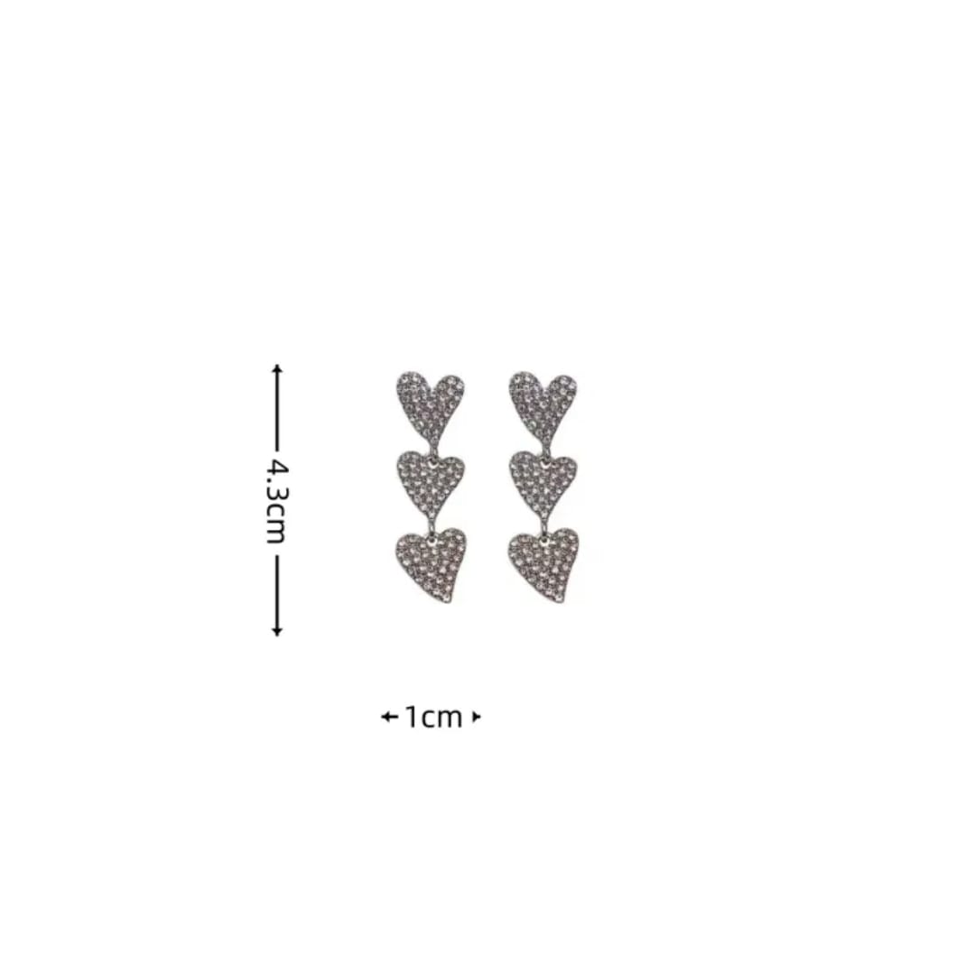 Aylin Cascade de Cœurs Triple Heart Drop Earrings photo 4
