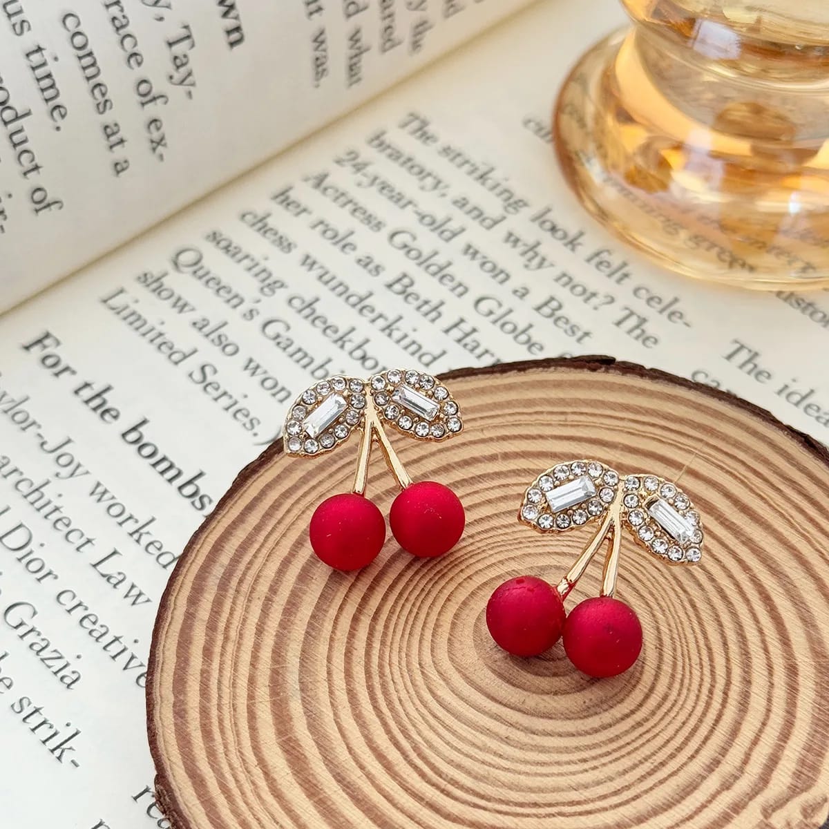Aylin Cerise Cherry Stud Earrings