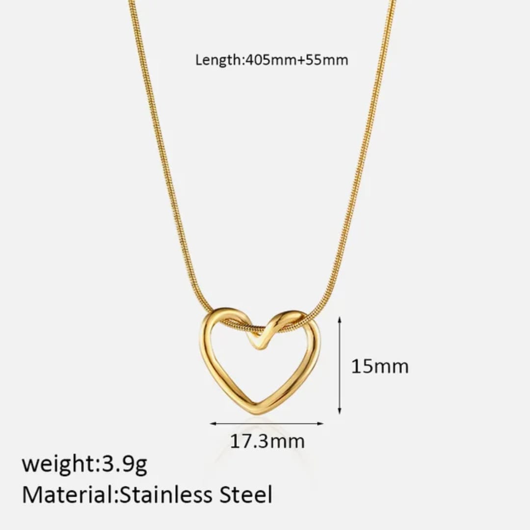 Aylin 18k Gold Plated Open Heart Pendant Necklace – Anti-Tarnish Stainless Steel Necklace for Women photo 4