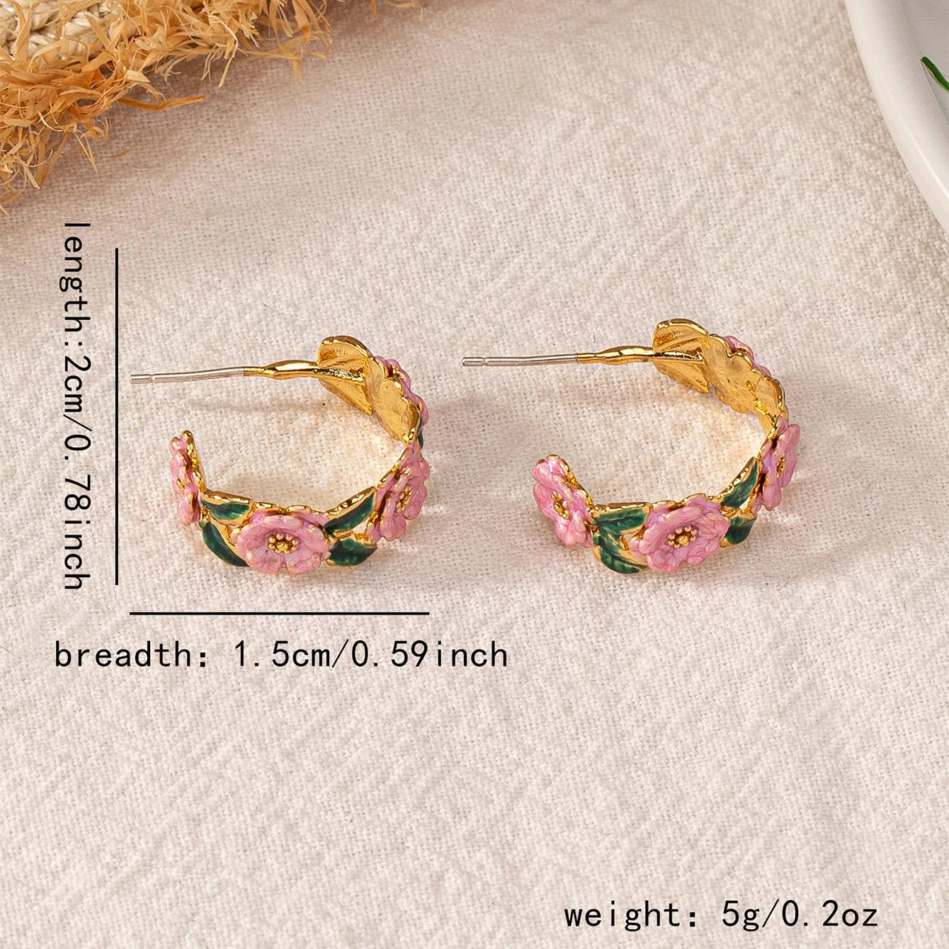 Aylin Fleur de Printemps Enamel Floral Hoop Earrings photo 3