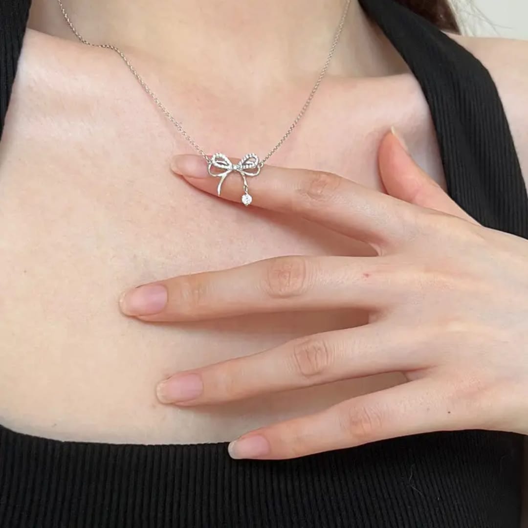 Ruban Diamanté Bow Necklace photo 2