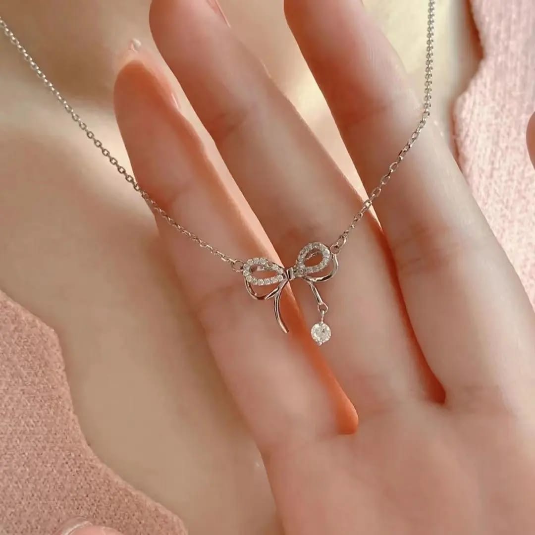 Ruban Diamanté Bow Necklace photo 3