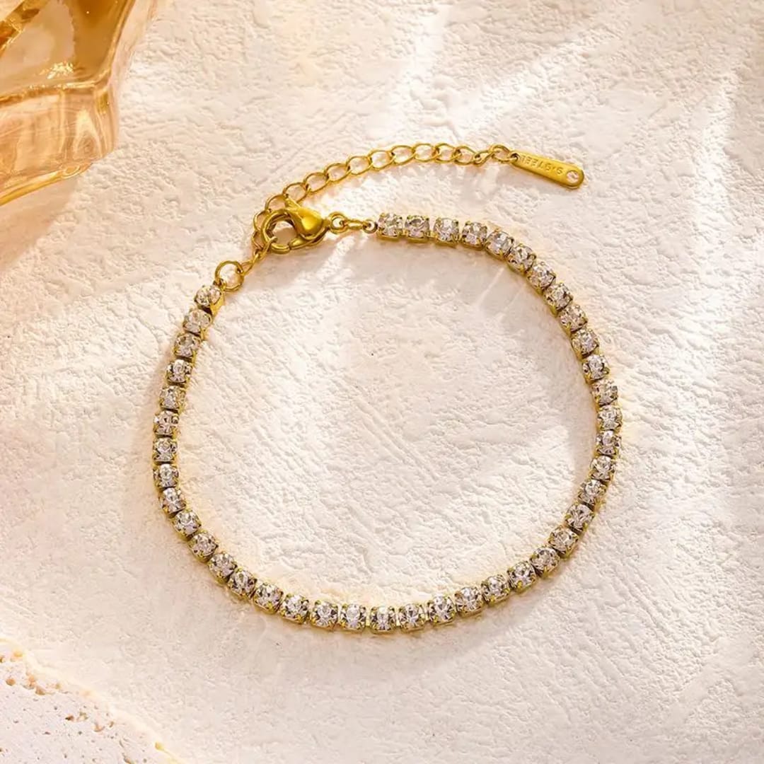 Aylin Radiance Tennis Bracelet – 18k Gold PVD Plated Anti-Tarnish Stainless Steel Bracelet for Women photo 4