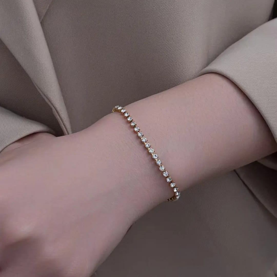 Aylin Radiance Tennis Bracelet – 18k Gold PVD Plated Anti-Tarnish Stainless Steel Bracelet for Women photo 5