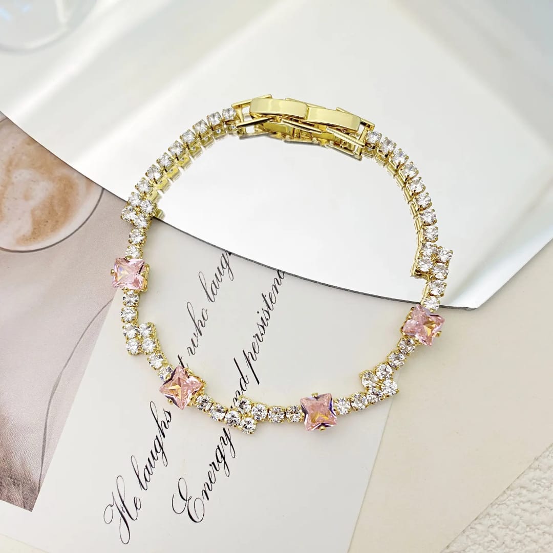 Aylin Romantic Blush Sparkle CZ Tennis Bracelet