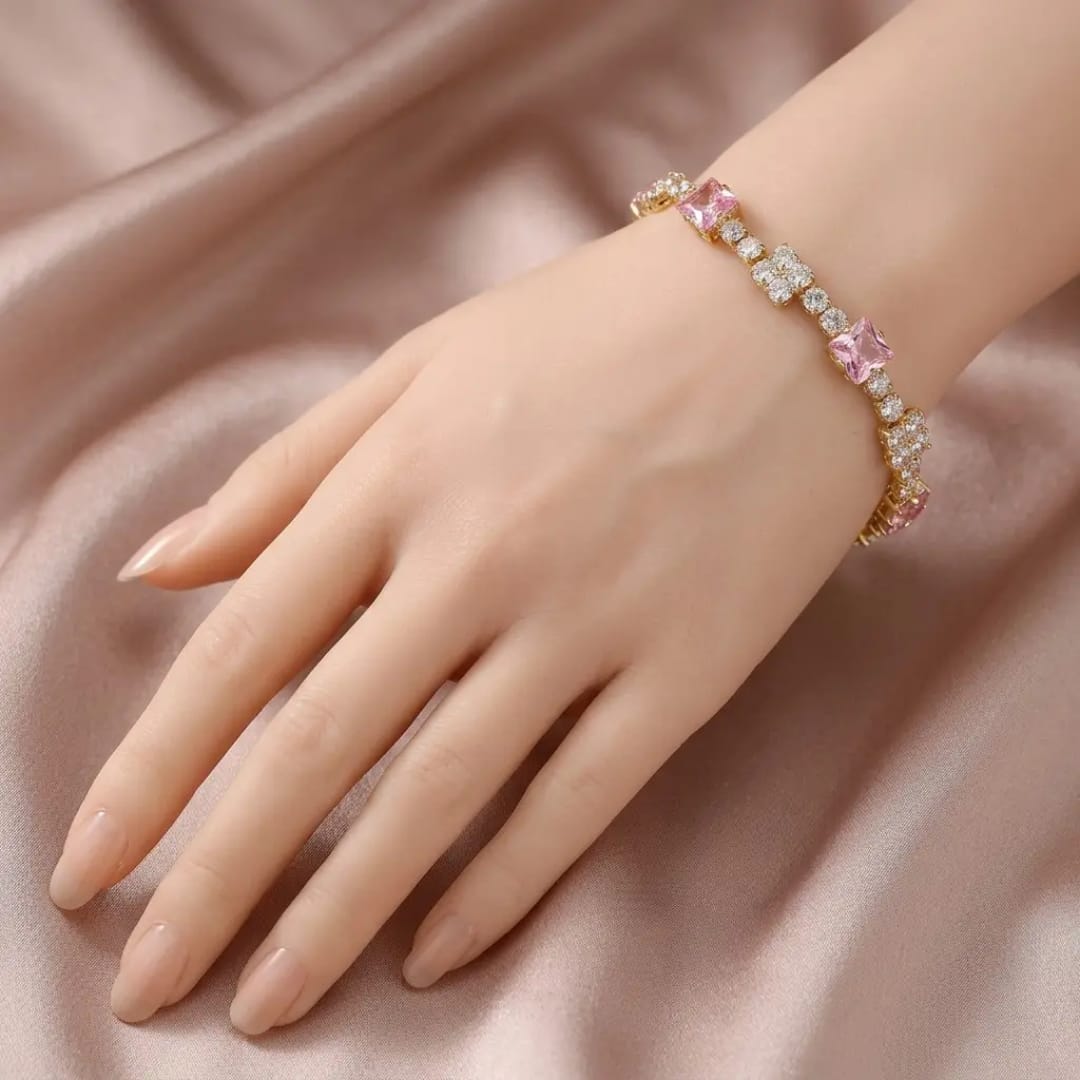 Aylin Romantic Blush Sparkle CZ Tennis Bracelet photo 2