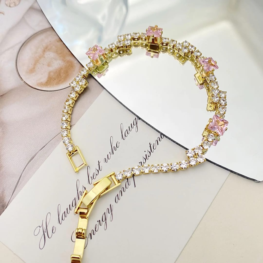 Aylin Romantic Blush Sparkle CZ Tennis Bracelet photo 3