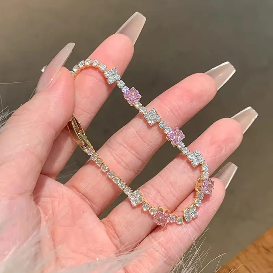 Aylin Romantic Blush Sparkle CZ Tennis Bracelet photo 5