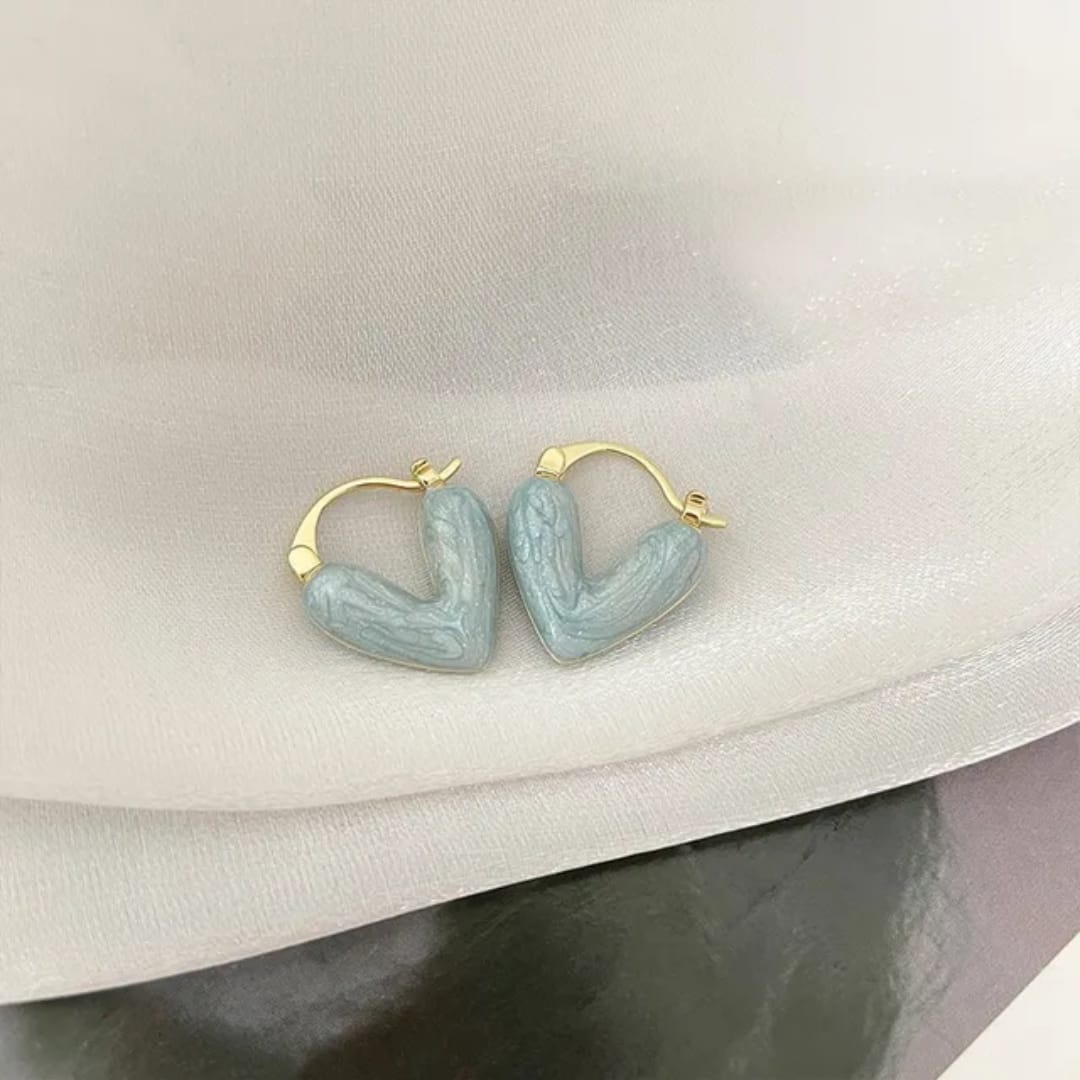 Aylin Enamel Heart Hoop Earrings photo 3