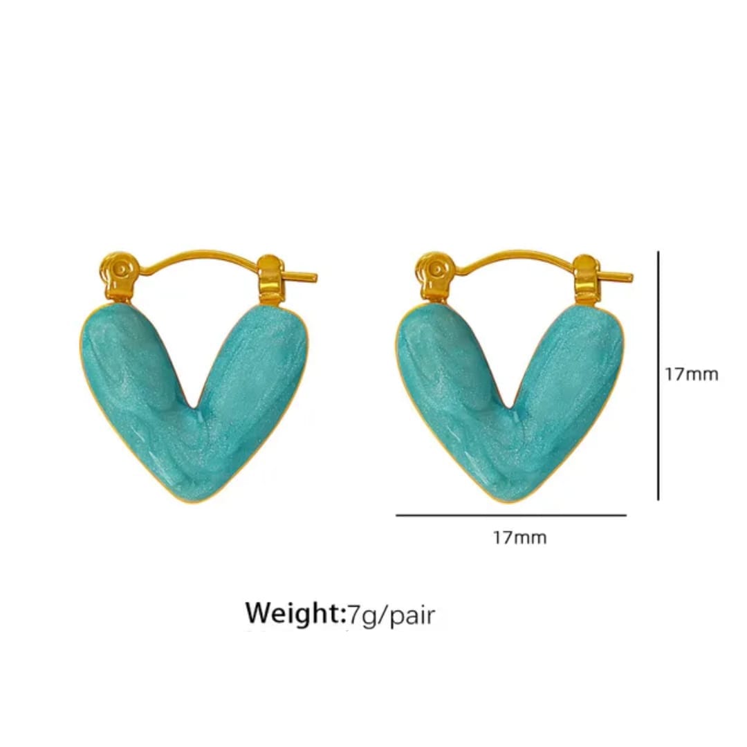 Aylin Enamel Heart Hoop Earrings photo 5