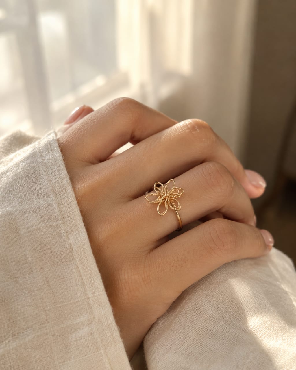 Open Petal Flower Ring photo 3
